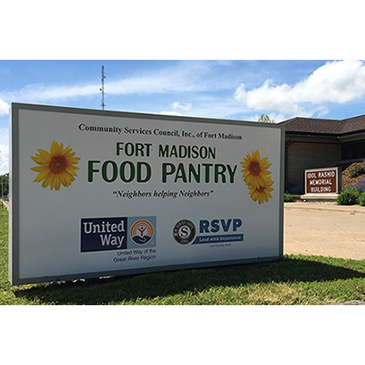 Fort Madison Food Pantry Exterior Sign
